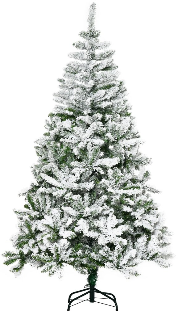 Árvore de Natal Artificial 180cm com Neve Ignífugo com 750 Ramos Folha