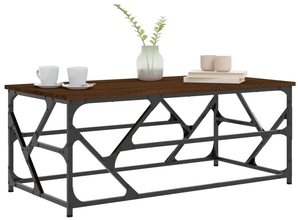 Mesa centro 100x50x40 cm derivados de madeira carvalho castanho