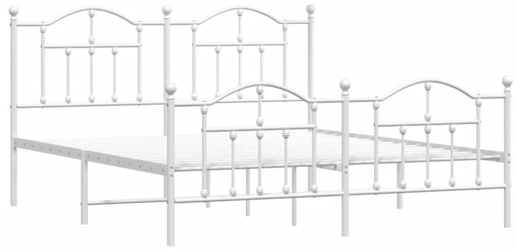 Estrutura de cama com cabeceira e pés 180x200 cm metal branco