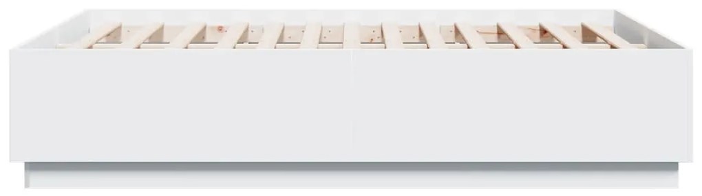 Estrutura cama c/ luzes LED 120x190 cm derivados madeira branco