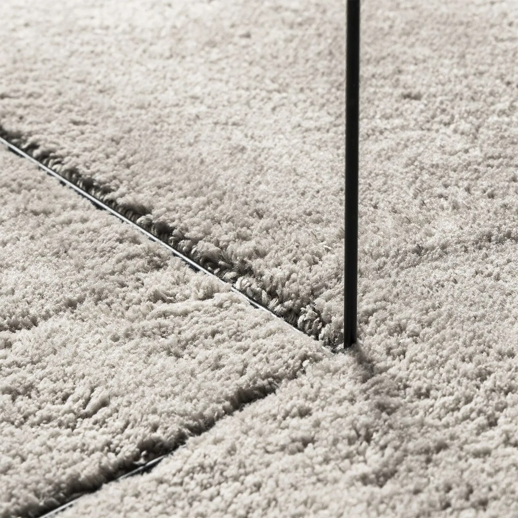 Tapete "HUARTE" de Pile Curto, Macio e Lavável, Areia 160x230 cm