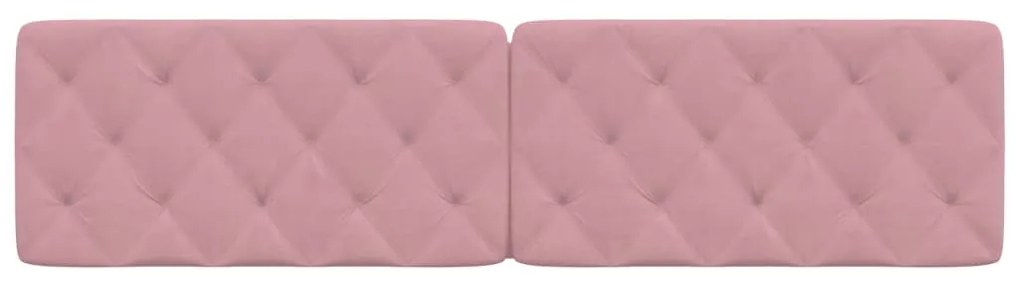 Almofadão de cabeceira 200 cm veludo rosa