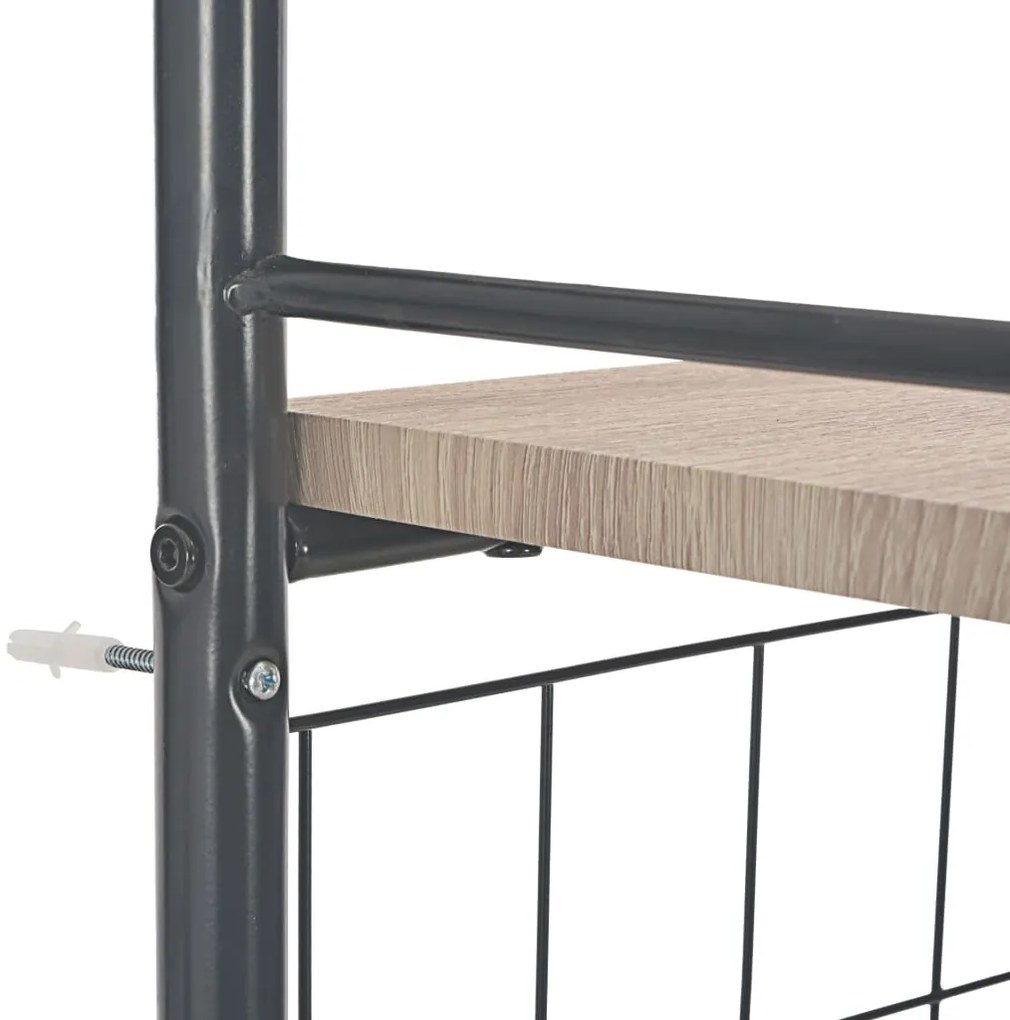 3 pcs conjunto jantar dobrável c/ prateleira MDF e aço