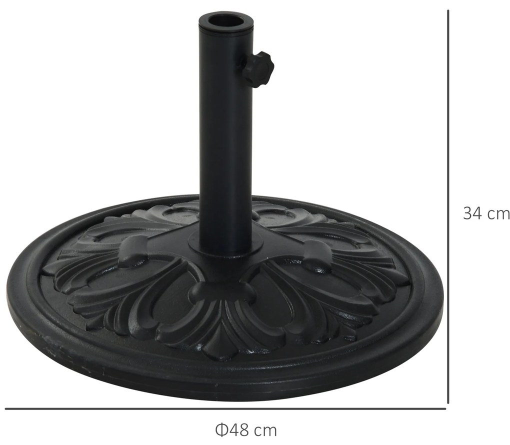 Base para Chapéu de Sol Peso 13 kg Base Chapéu de Sol Redondo de HDPE