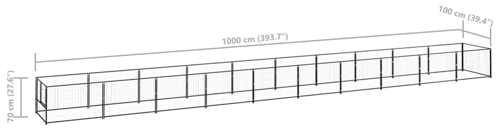 Canil para cães 10 m² aço preto