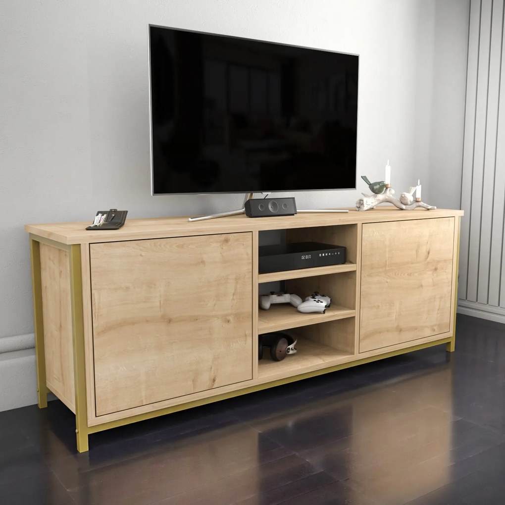 Móvel TV Otis – Carvalho Dourado – 140 cm x 35,3 cm x 50,8 cm