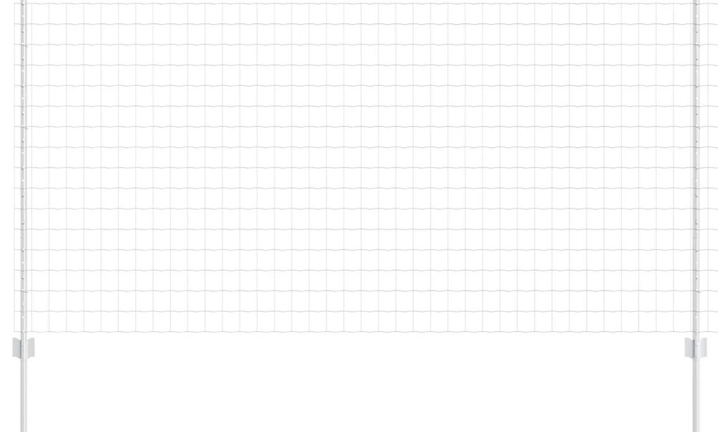 vidaXL Cerca e Poste Prateado 1,2 x 25 m Aço