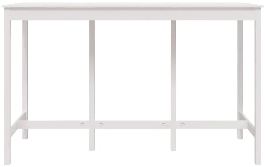 Mesa de bar 180x80x110 cm madeira de pinho maciça branco