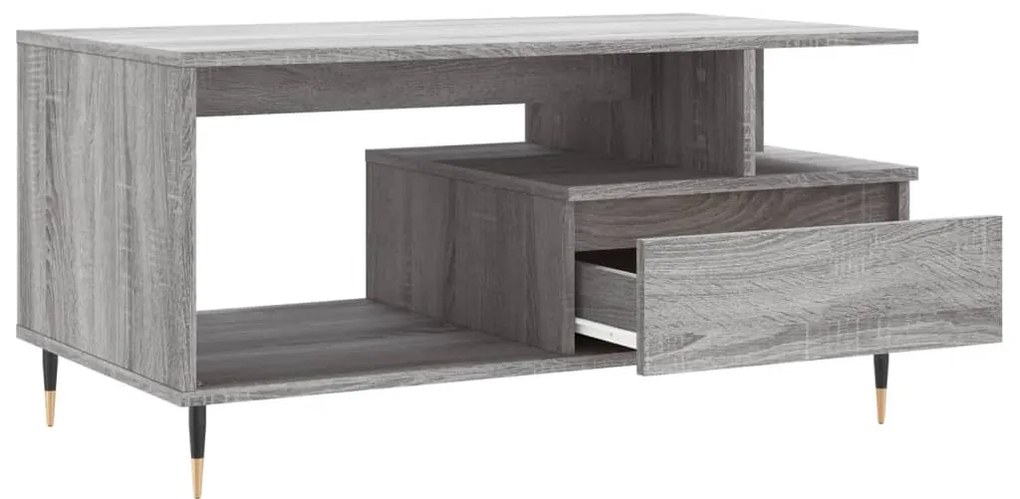 Mesa de centro 90x49x45 cm derivados de madeira cinzento sonoma