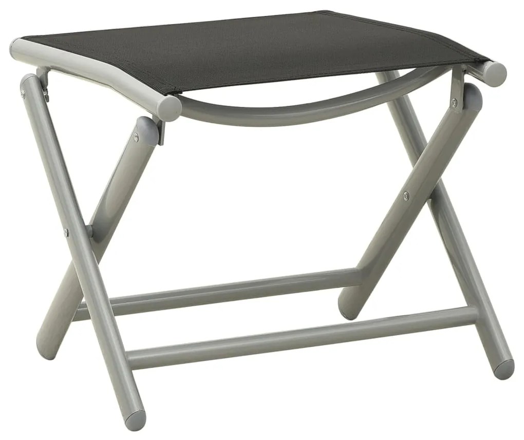 9 pcs conjunto lounge de jardim preto e prateado
