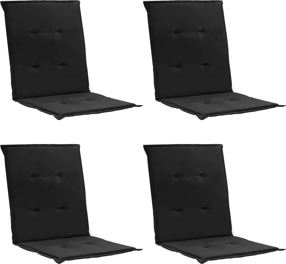 Almofadões para cadeiras de jardim 4 pcs 100x50x3 cm preto
