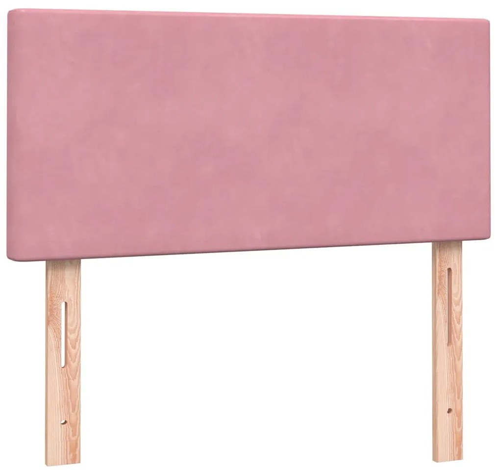 Cama com molas/colchão 80x220 cm veludo rosa