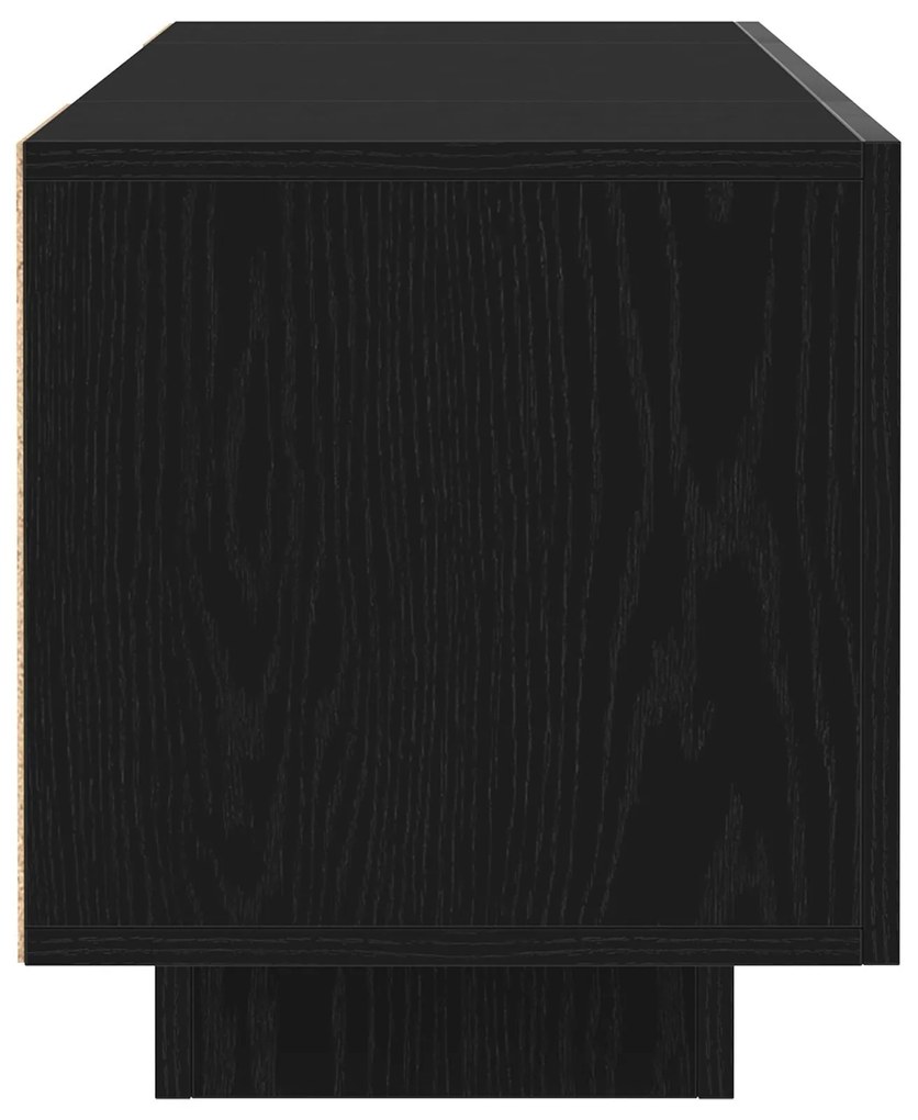Gabinete de TV vidaXL com luzes LED em Preto Carvalho, 160x35x40 cm em