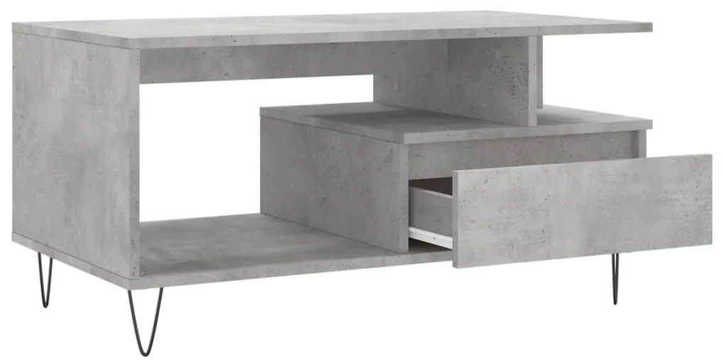 Mesa de centro 90x49x45 derivados de madeira cinzento cimento