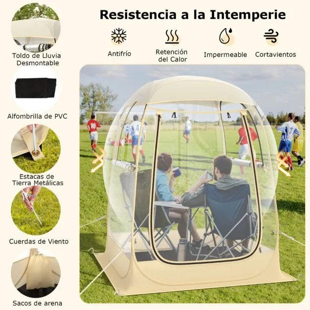 Tenda desportiva para 1-2 pessoas 128 x 128 x 158 cm Tenda Pop-Up instantânea à prova de intempéries portátil dobrável à prova de intempéries com saco