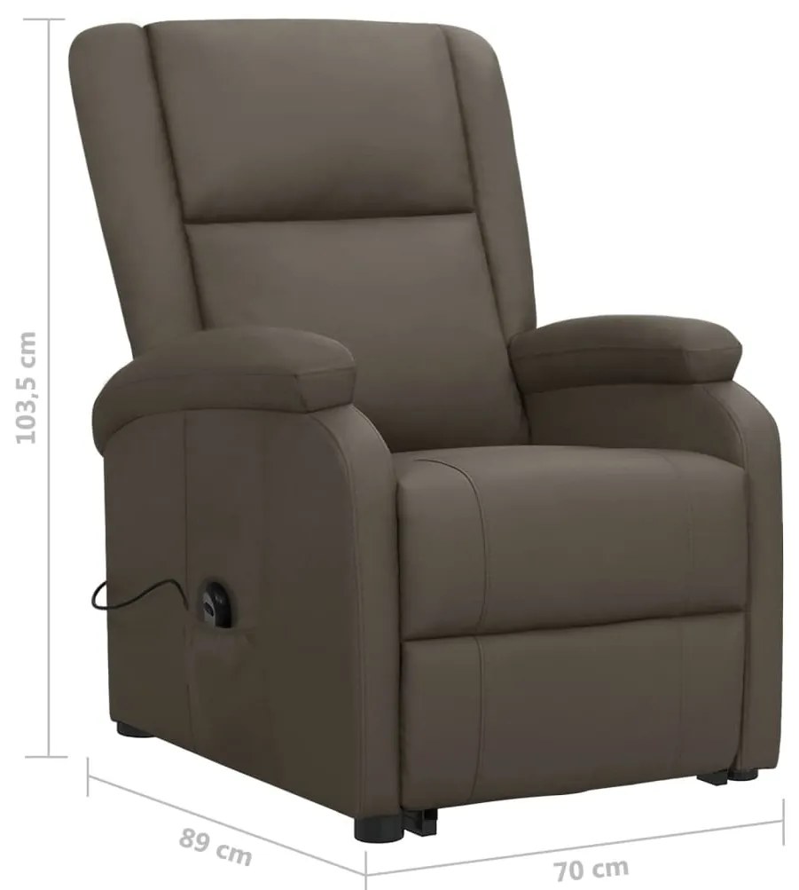 Poltrona elevatória couro artificial cinzento