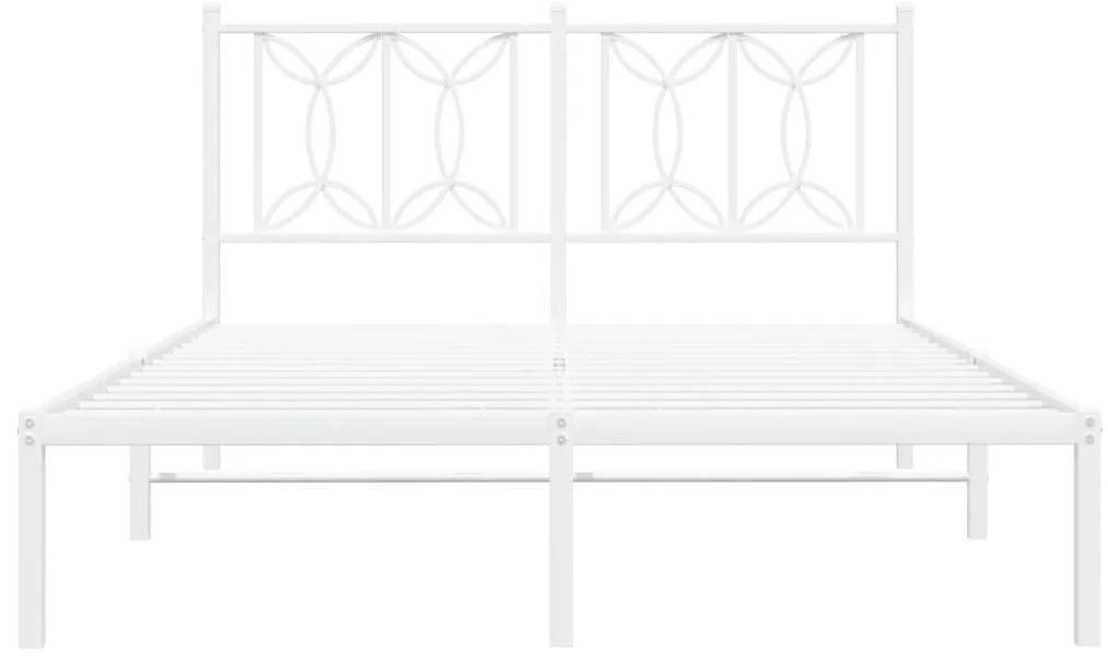 Estrutura de cama com cabeceira 140x200 cm metal branco