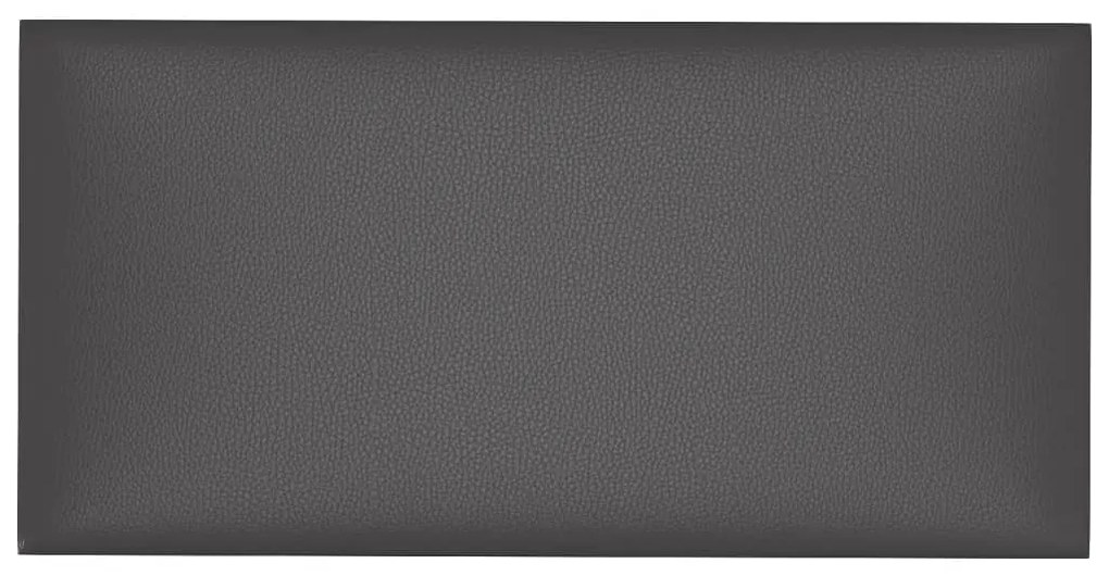 Painel de parede 12 pcs 60x30 cm couro artificial 2,16 m² cinza