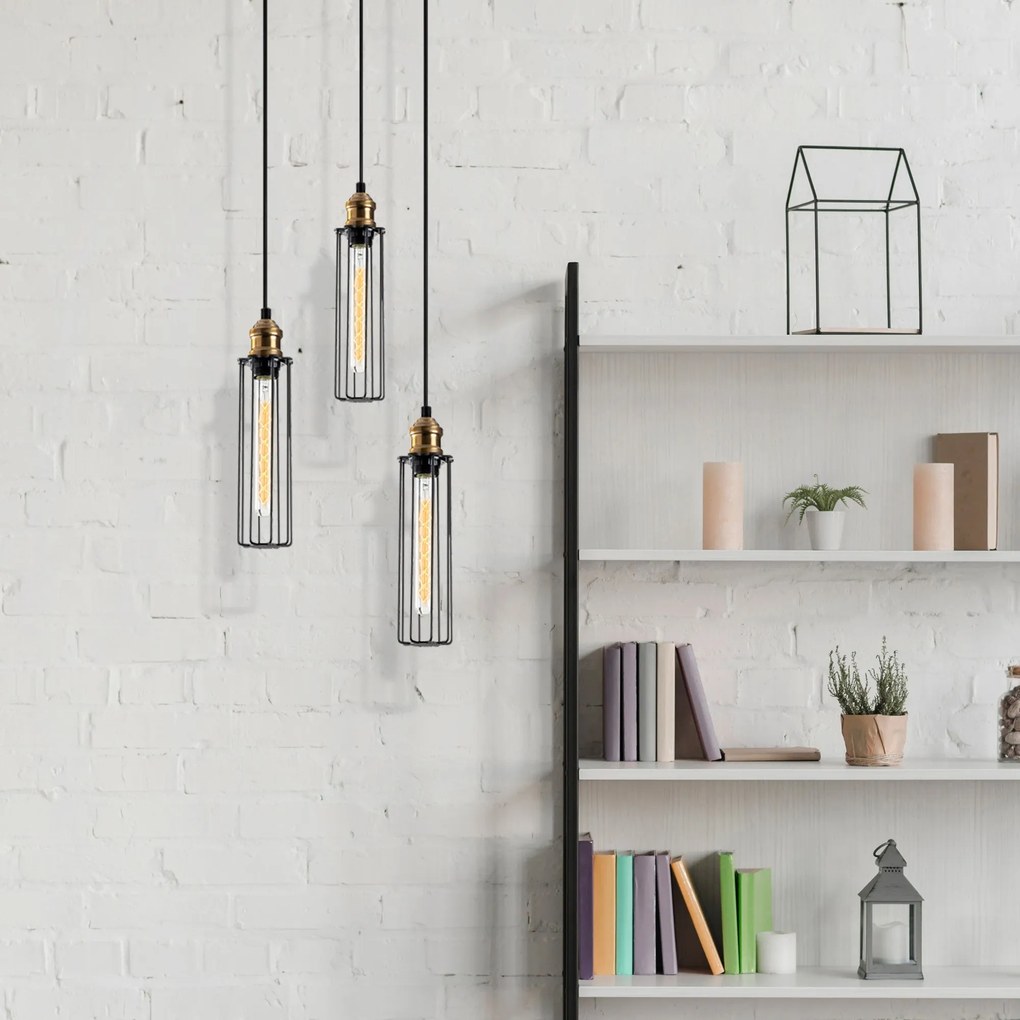 Chandelier Zumra – Preto – Diâmetro: 33 cm, Altura: 123 cm