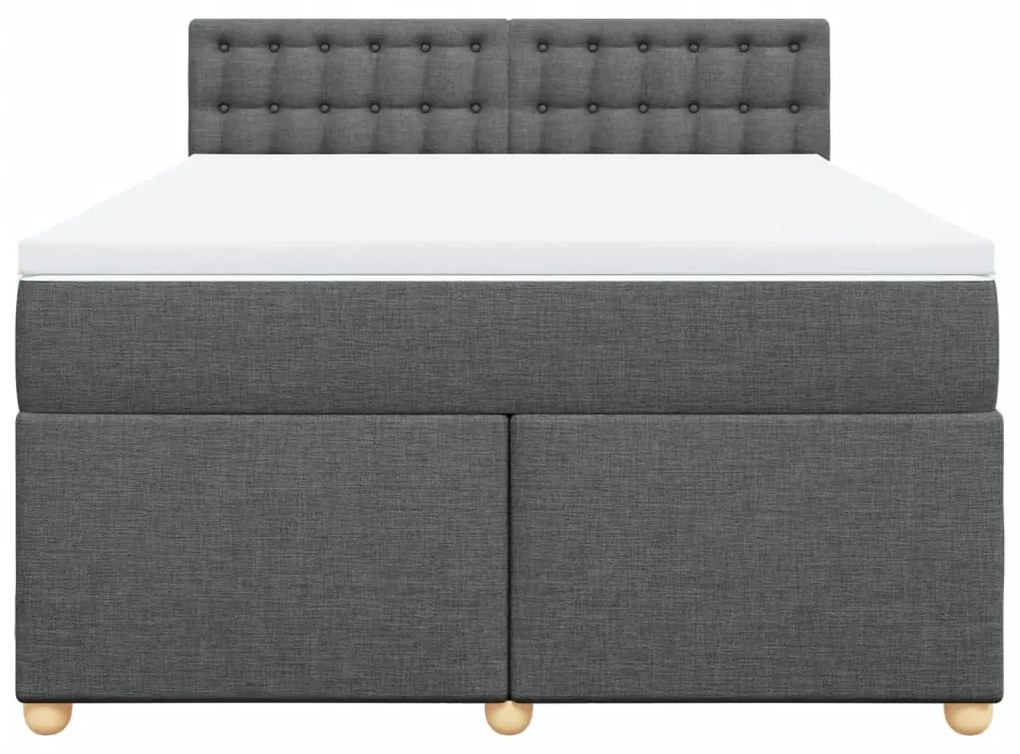 Cama com molas/colchão 140x190 cm tecido cinzento-escuro