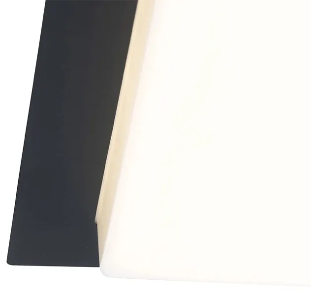 Candeeiro de teto moderno preto quadrado com LED IP44 - Lys Moderno