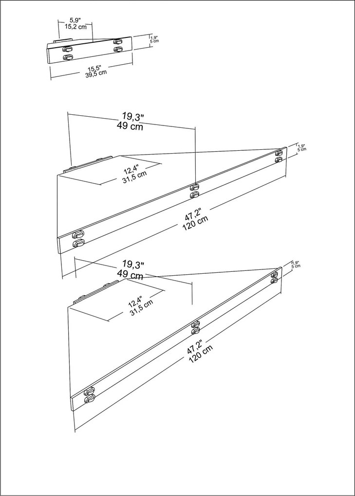 Suporte para TV Mensi – Carvalho – 120x5x49 cm