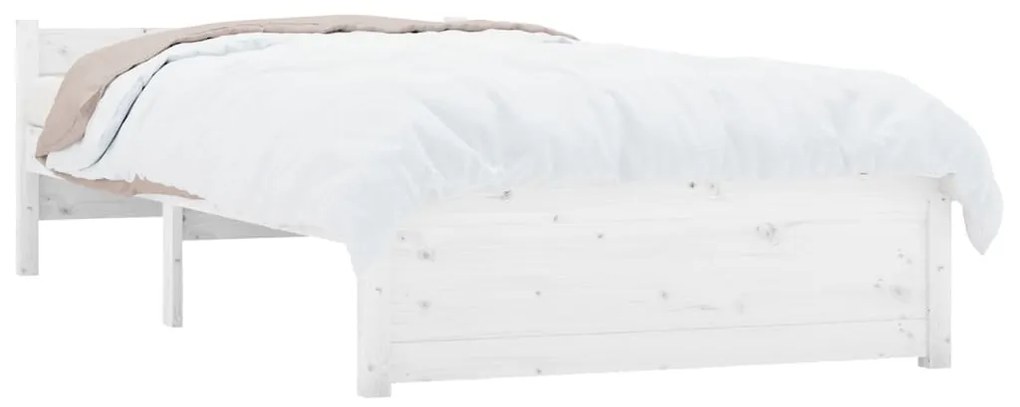 Estrutura de cama solteiro 90x190 cm madeira maciça branco