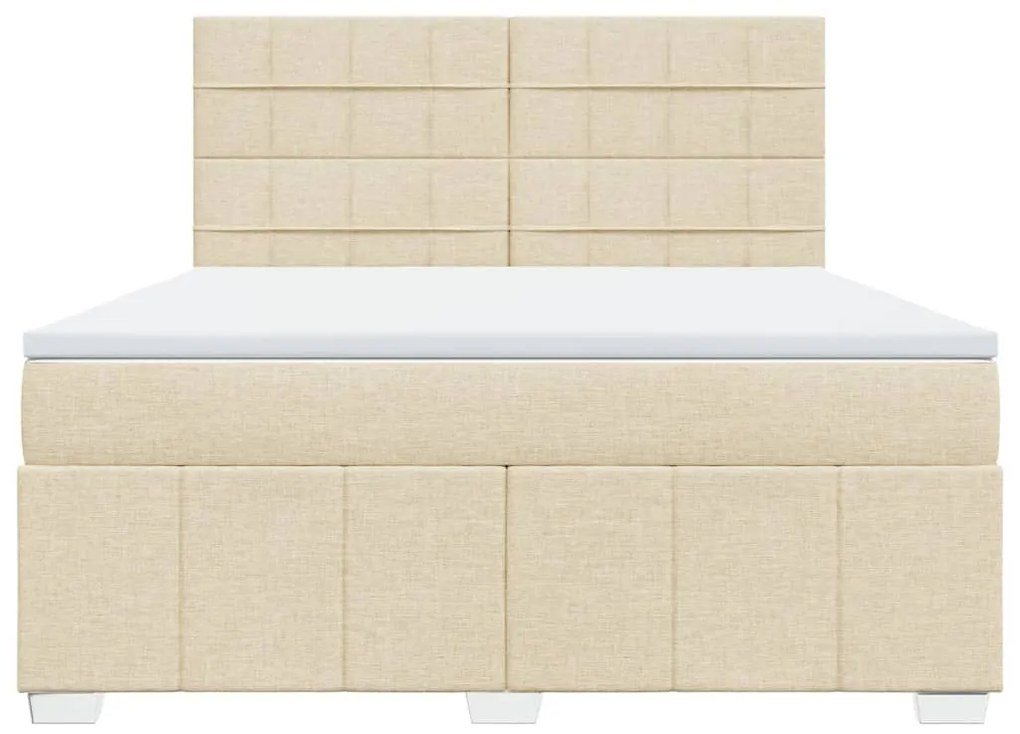 Cama com molas/colchão 180x200 cm tecido cor creme