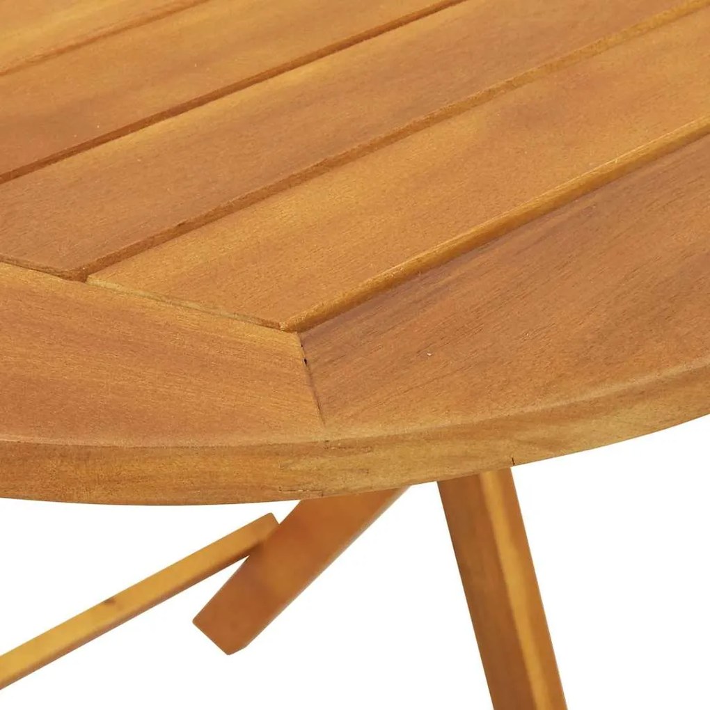 Mesa de Jardim Dobrável Redonda Ø60 x 72 cm em madeira de acácia