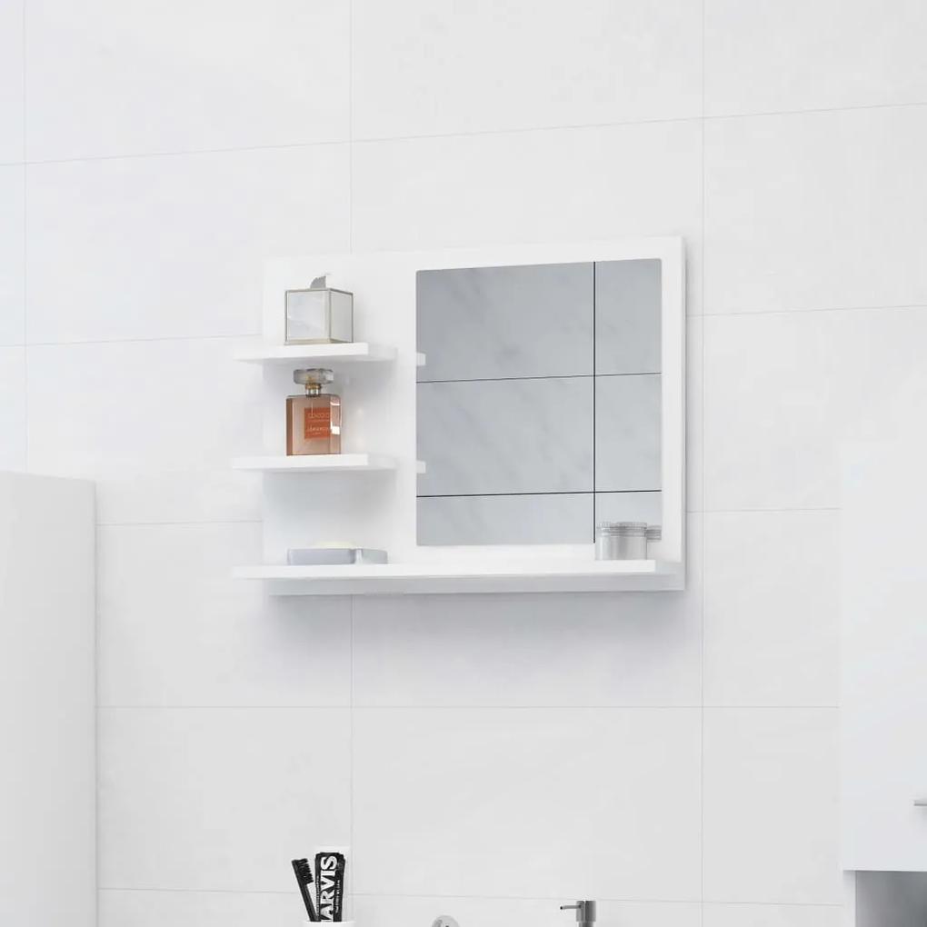 Espelho de casa de banho 60x10,5x45cm contrap. branco brilhante