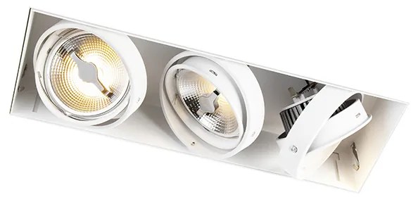 Foco embutido branco AR111 sem moldura 3 luzes - Oneon