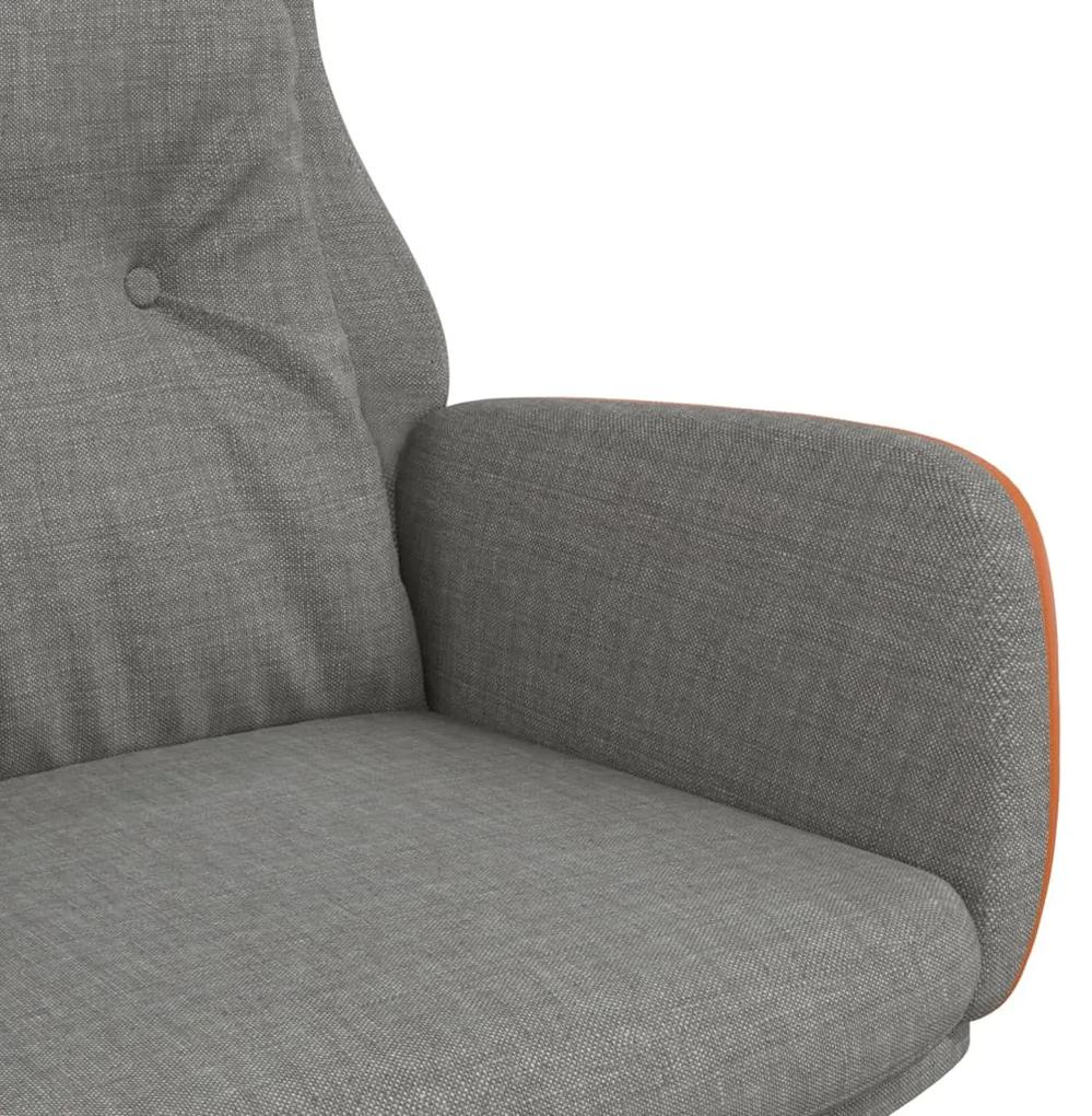 Cadeira de descanso PVC e tecido cinzento-claro