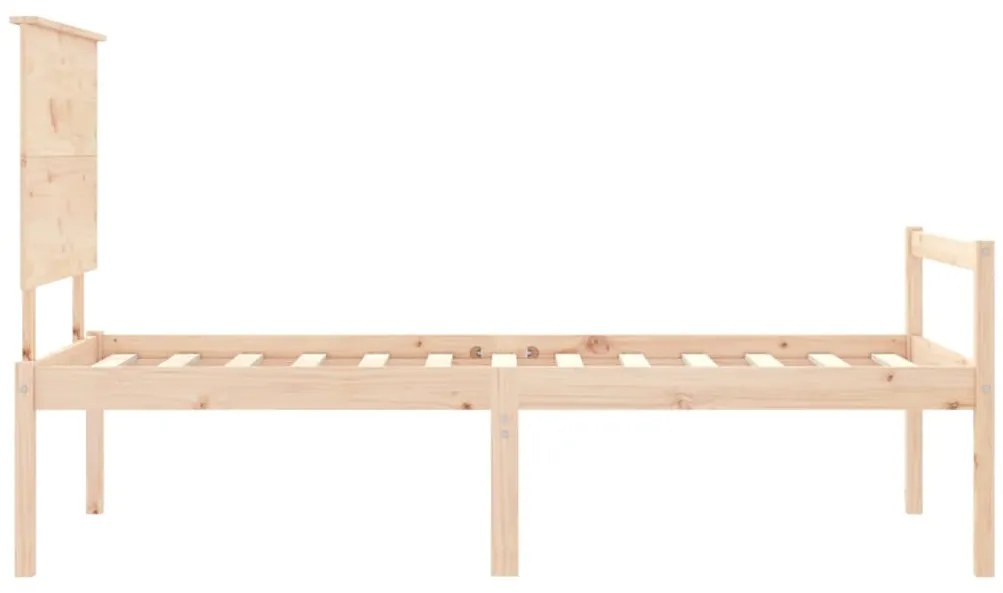 Cama para idosos com cabeceira 100x200 cm madeira maciça