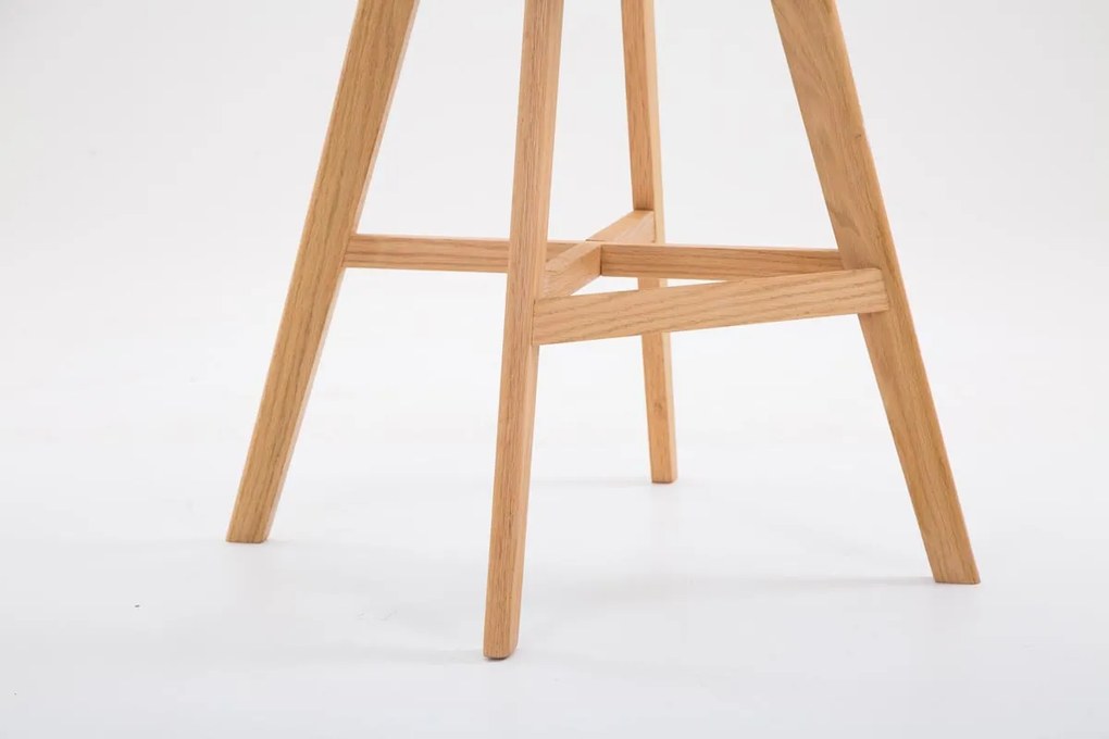 Banco de bar Cannes em couro sintético e com estrutura de Cor Natural 48 x 112 x 56 cm Branco