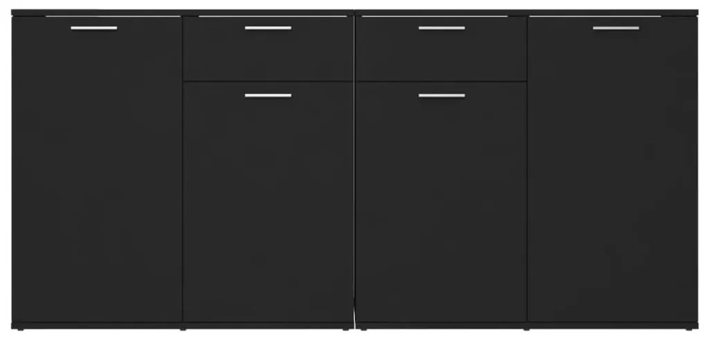 Aparador 160x36x75 cm contraplacado preto