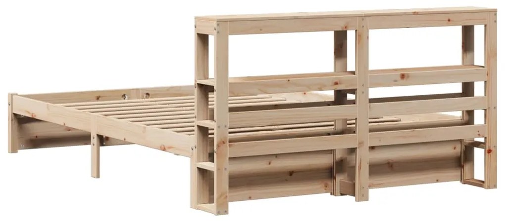 Estrutura de cama com cabeceira 120x200 cm pinho maciço
