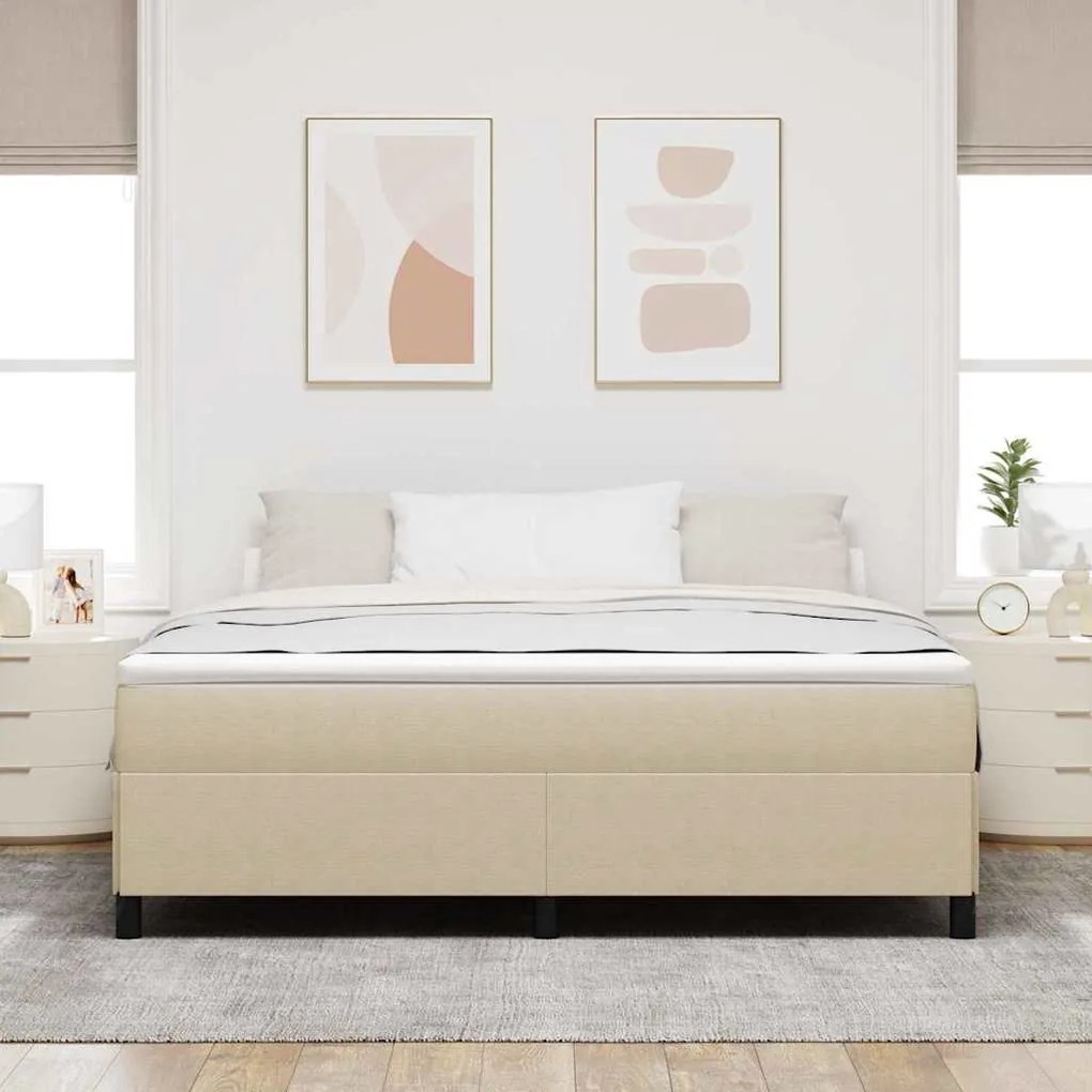 Base de Cama vidaXL Verde Claro Cinza 180x200 cm Tecido Canelado