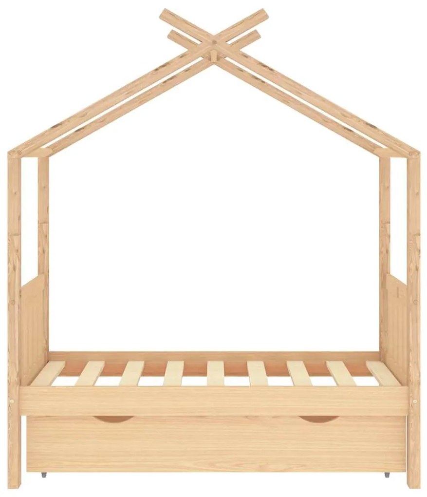 Estrutura de cama para criança c/ gaveta 70x140 cm pinho maciço