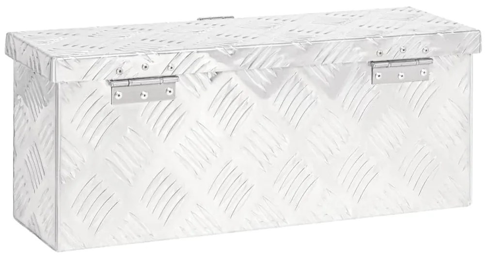 Caixa de arrumação 50x15x20,5 cm alumínio prateado