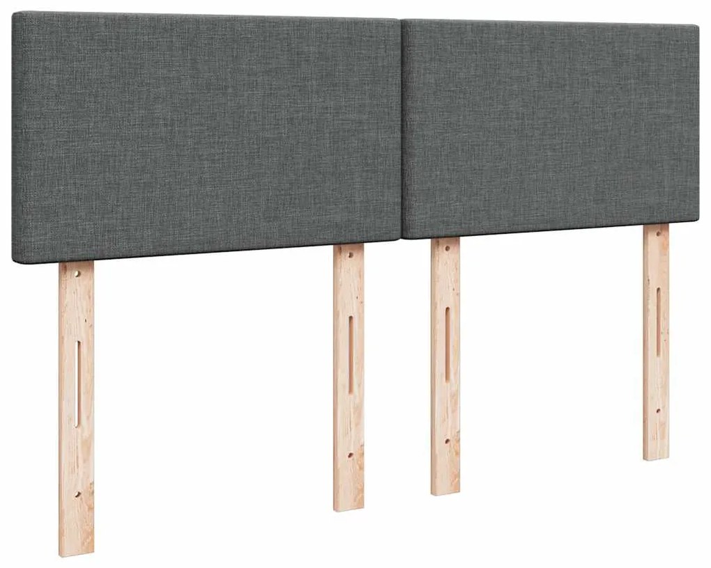 Cama com molas/colchão 160x200 cm tecido cinzento-escuro