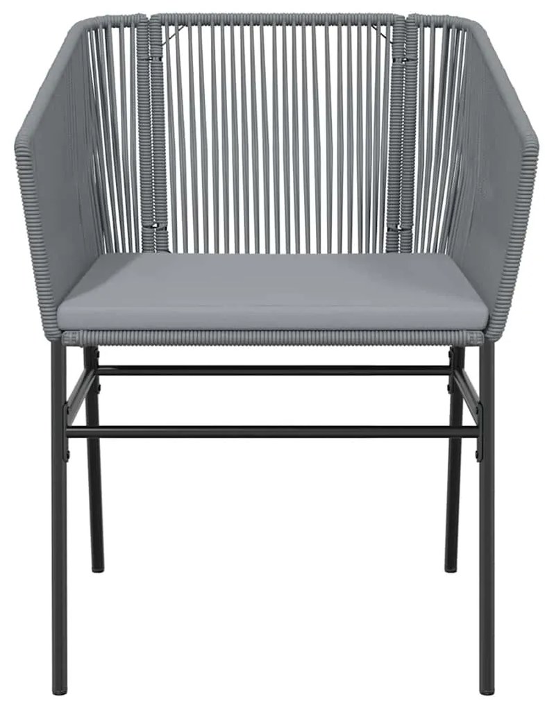 Conjunto jantar jardim 7 peças almofadas vidro vime cinzento PE