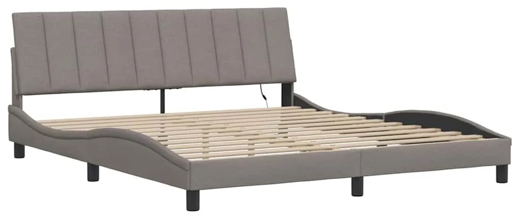 Cama sem colchão 180x200 cm tecido castanho-acinzentado