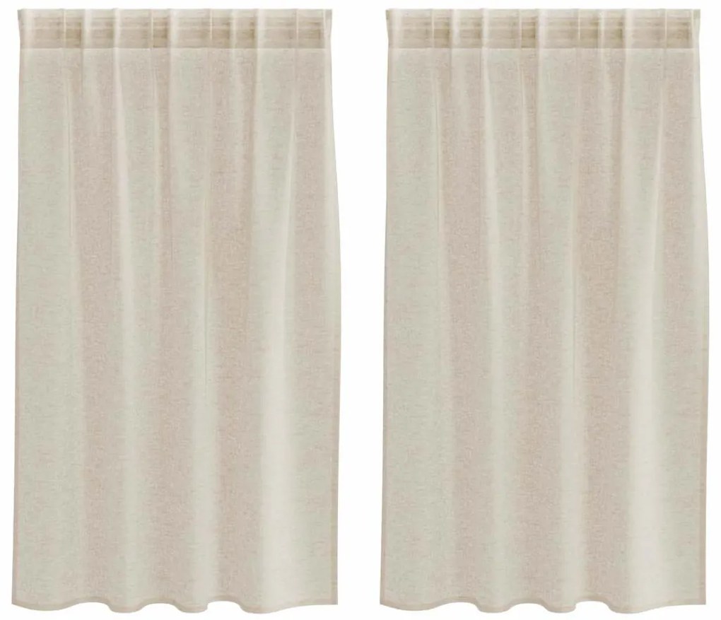 Cortinas com cortinas 2 pcs Areia 140 x 140 cm Poliéster