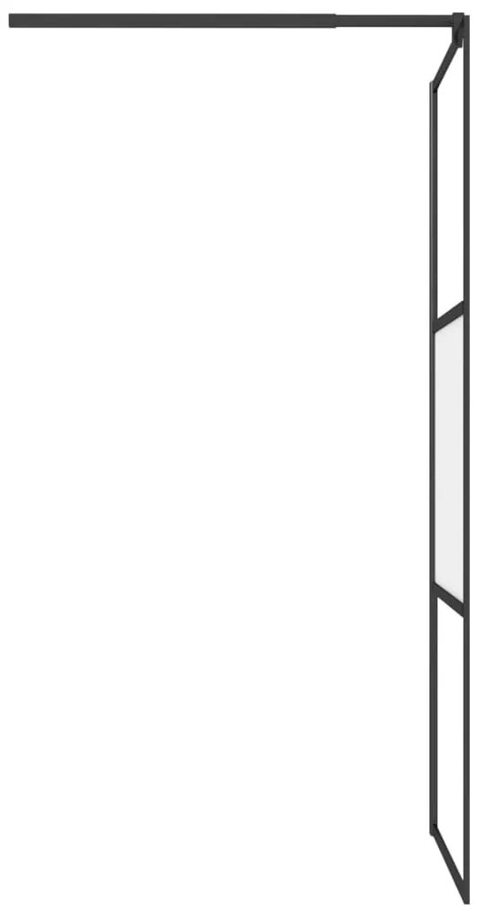 Divisória de chuveiro 80x195 cm vidro semiopaco ESG preto