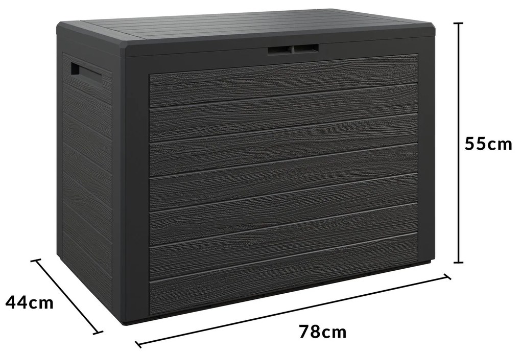 Caixa de almofadas para jardim Lille 190L 78 x 44 x 55 cm antracite