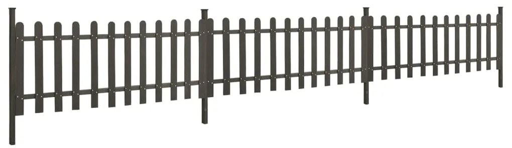 Cerca com postes 3 pcs 614x80 cm WPC