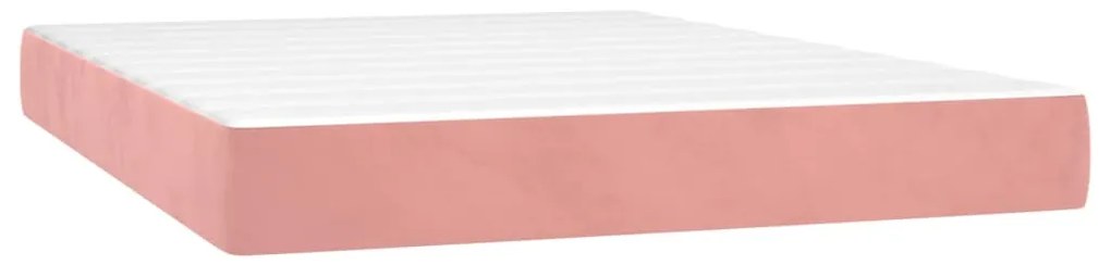 Cama com molas/colchão 140x200 cm veludo rosa