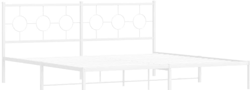 Estrutura de cama com cabeceira 200x200 cm metal branco