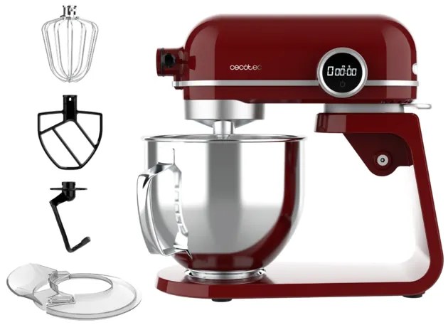 Batedeira amassadora Twist&Fusion 4500 Luxury (800 W, corpo em alumínio fundido, motor DC, 8 velocidades, luz LED, tigela de aço inoxidável de 5,2 L)