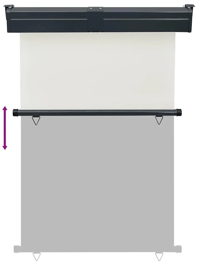 Toldo lateral para varanda 125x250 cm creme
